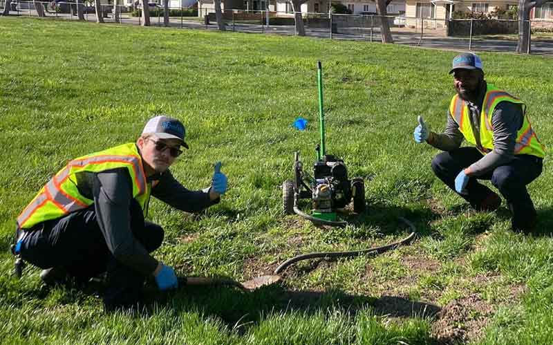 ground squirrel control process team removing the active ground squirrels